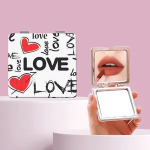 Millennium Y2K Heart Letter Makeup Mirror, Portable Folding Mini Handheld Mirror, Ideal for All Occasions, Perfect Gift for Friends and Family