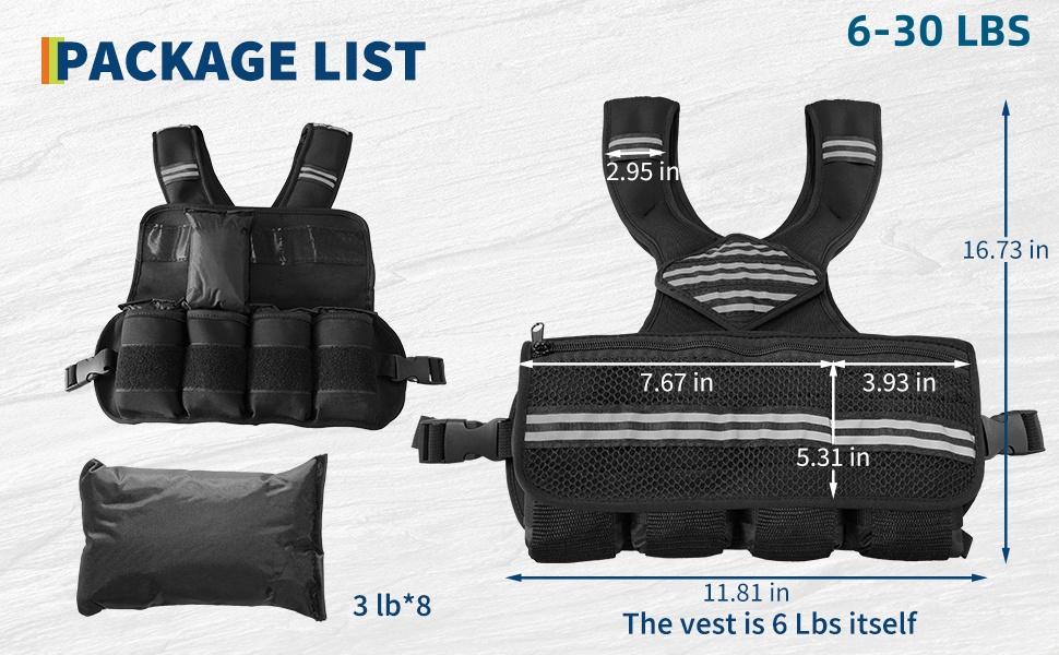 Adjustable Weight Vest for Men & Women – Neoprene Workout Vest for Running, Walking, Gym Training – Reflective Strips & Pockets for Phone/Keys