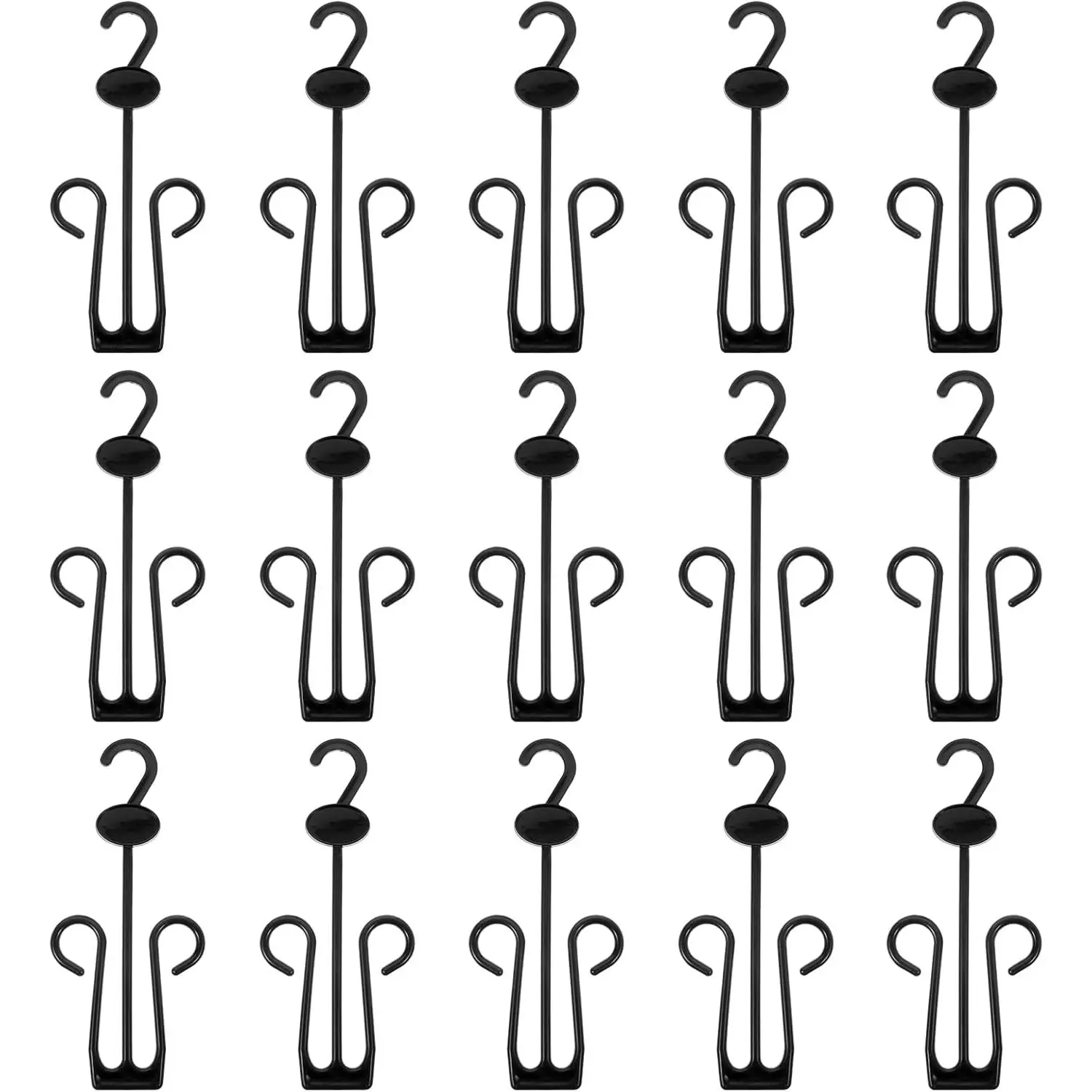15 count Shoe Display Hook Shoes Hanger Organizer Drying Rack Plastic Sneaker Holder Storage for Closet Organizing Shop  Supermarket Mall Black