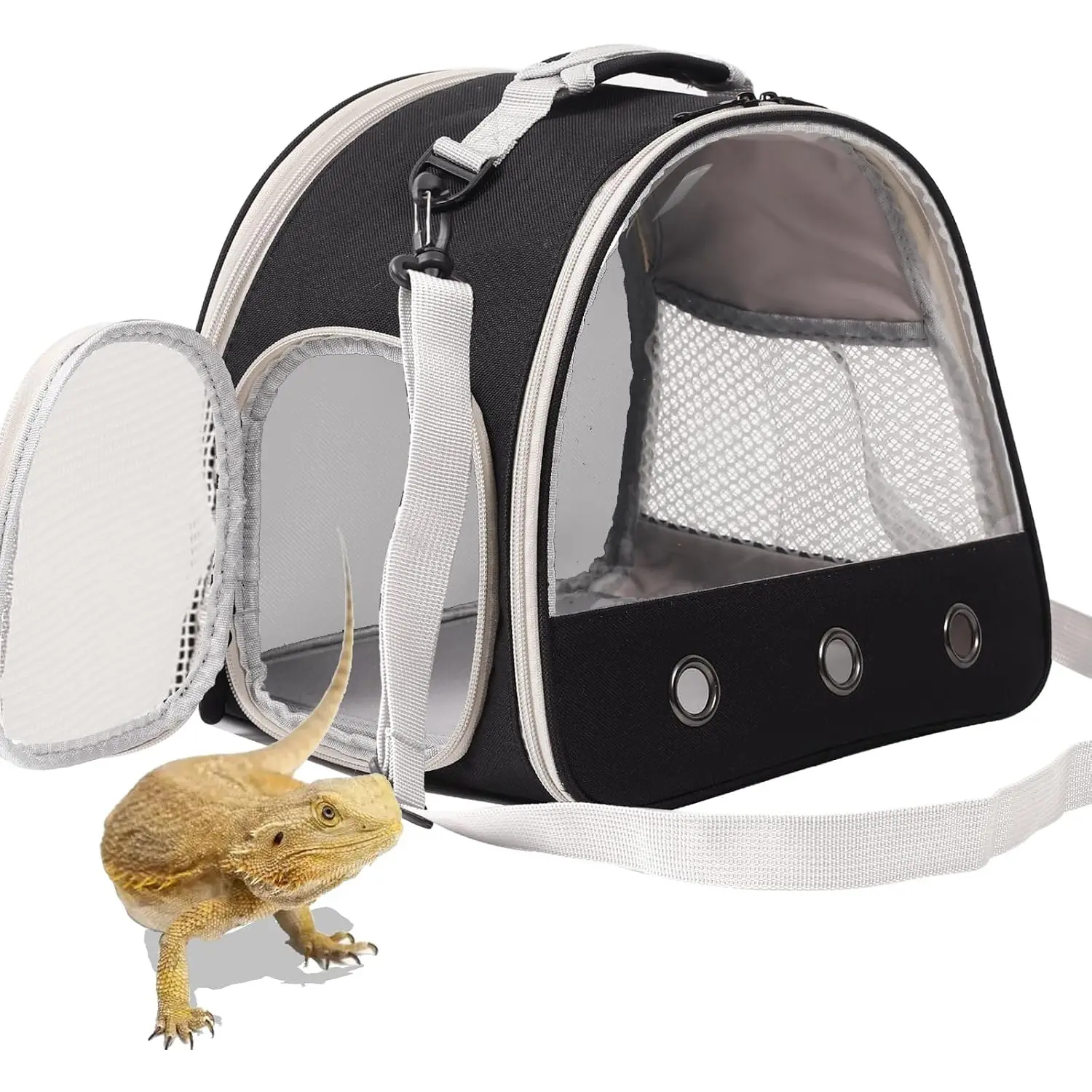 Bearded Dragon Travel Carrier,Lizards Carrier, Small Animal Travel Carrier for Sugar Glider Hedgehog Rat Parrot Bird Guinea Pig, Portable Guinea Pig Travel Bag for 2