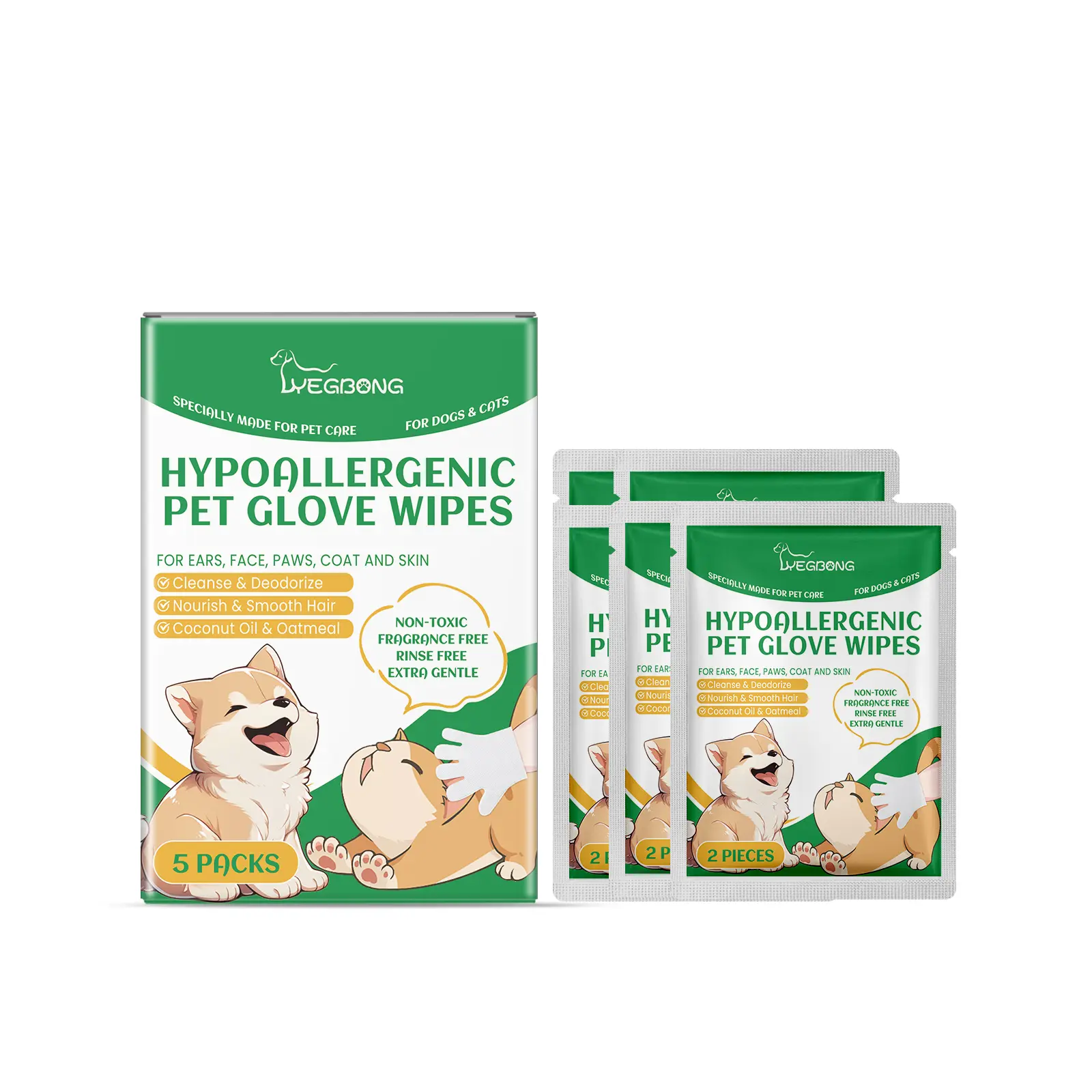 Disposable Pet Grooming Gloves, Gentle Care for Dog and Cat Fur & Skin