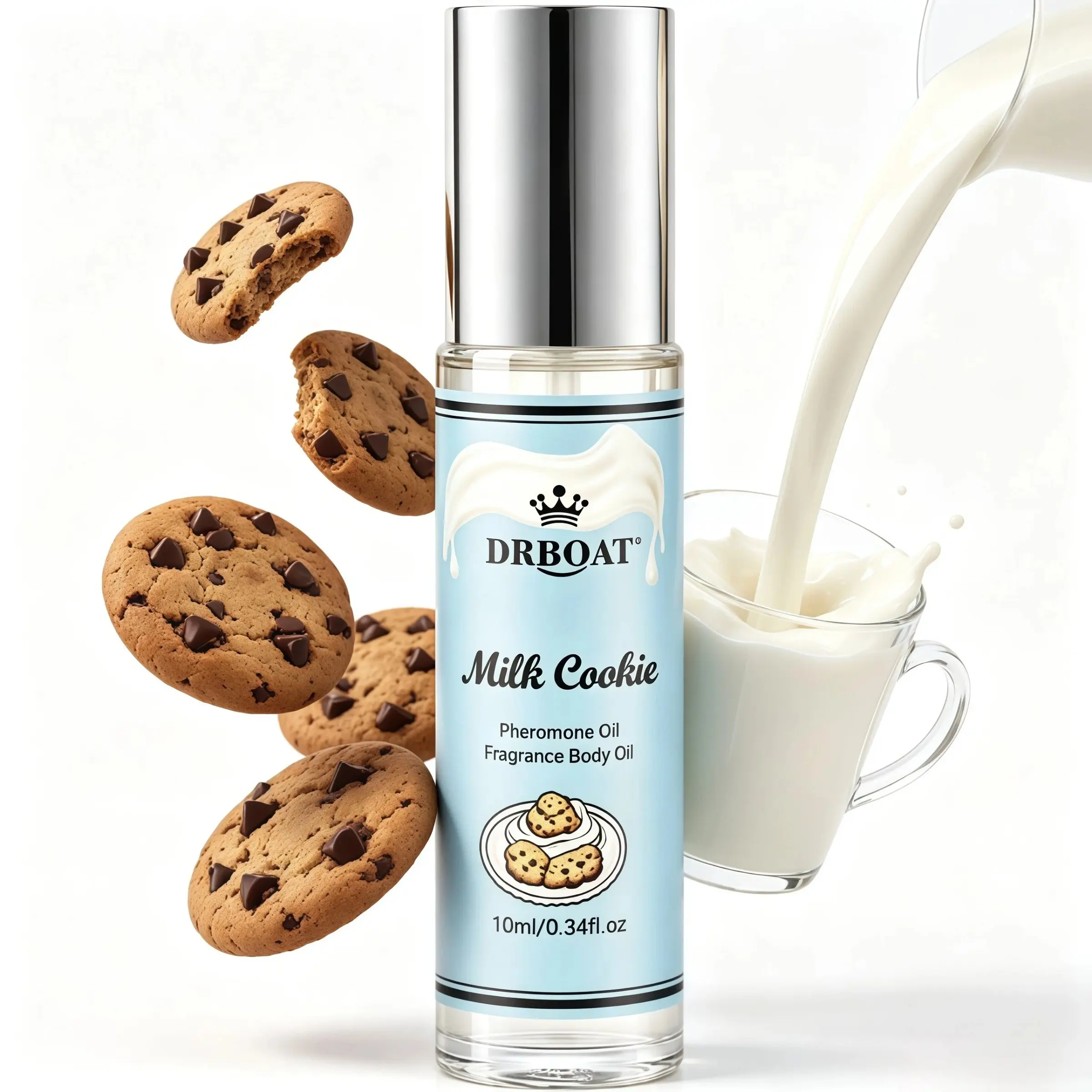 Milk Cookie Pheromone Oil - Rich 10ml Scented Perfume Oil for Women & Men，nuanced Eau De Toilette，potable Fragrance Body Oil, Velvety Aroma for Daily Use, Convenient for Travel.