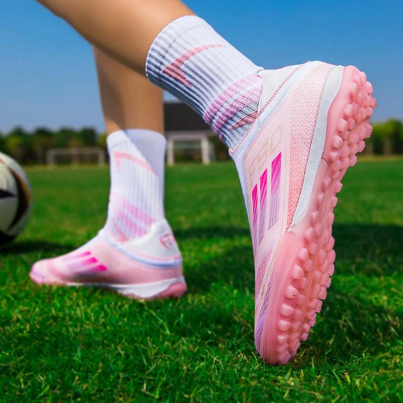 Trendy TF/FG Soccer Cleats for Men Women – Breathable Lightweight Football Boots, Comfortable Sneakers for Outdoor Sports Training