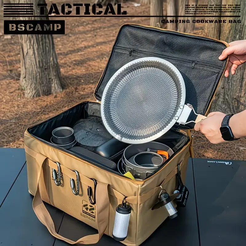 Outdoor Multi-Functional Storage Bag, Camping Gear Folding Box, Oxford Fabric, Portable Durable Easy Clean, Picnic Kitchen Supplies