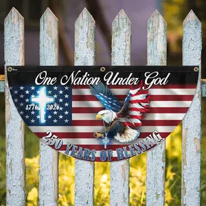 American One Nation Under God - Polyester Double-sided Yard Flags For Outside Fan Flag, 3x6 ft - 4th of July Decorations for Yard Garden Decor Banner, Gifts For Men Women