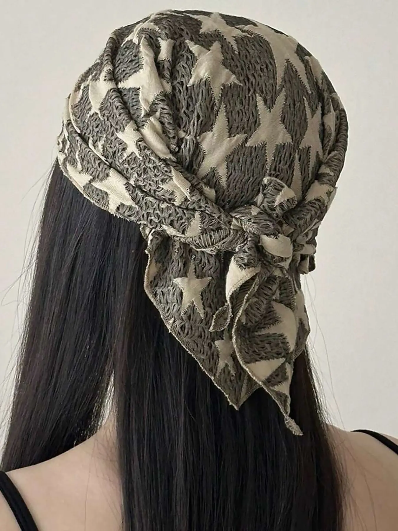 Vintage Star Headscarf, American Y2K Millennial Style, Multi-Functional Triangle Scarf, Bandana Scarf, Versatile Headscarf, Decorative Scarf, Breathable, Adjustable, Fashion Accessory