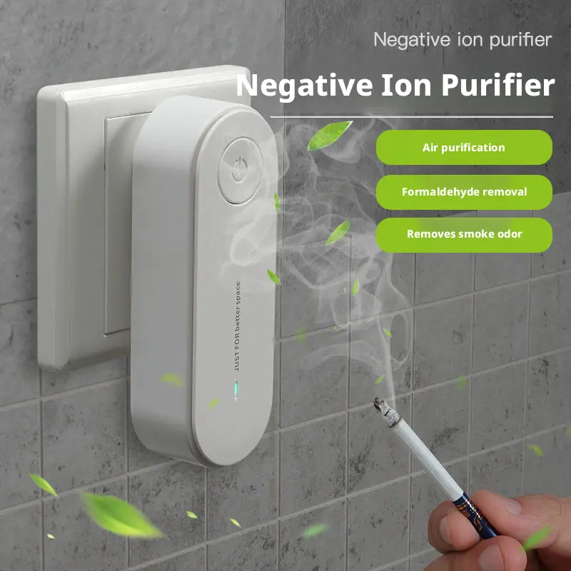 Mini air purifier for home use in the bedroom, indoor odor eliminator, negative ion oxygen bar, removes formaldehyde, odors, smoke, dust, and pet hair