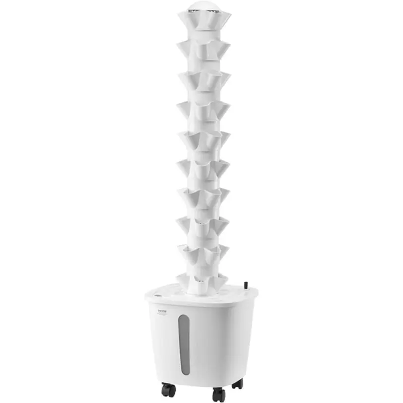 VEVOR Hydroponic Growing System, 50 Pods Vertical 10 Tiers Hydroponic Tower, Rolling Hydronic Garden with Water Pump Wheels, Indoor Plants Germination Kit for Herbs Fruits VegetablesHoliday gifts