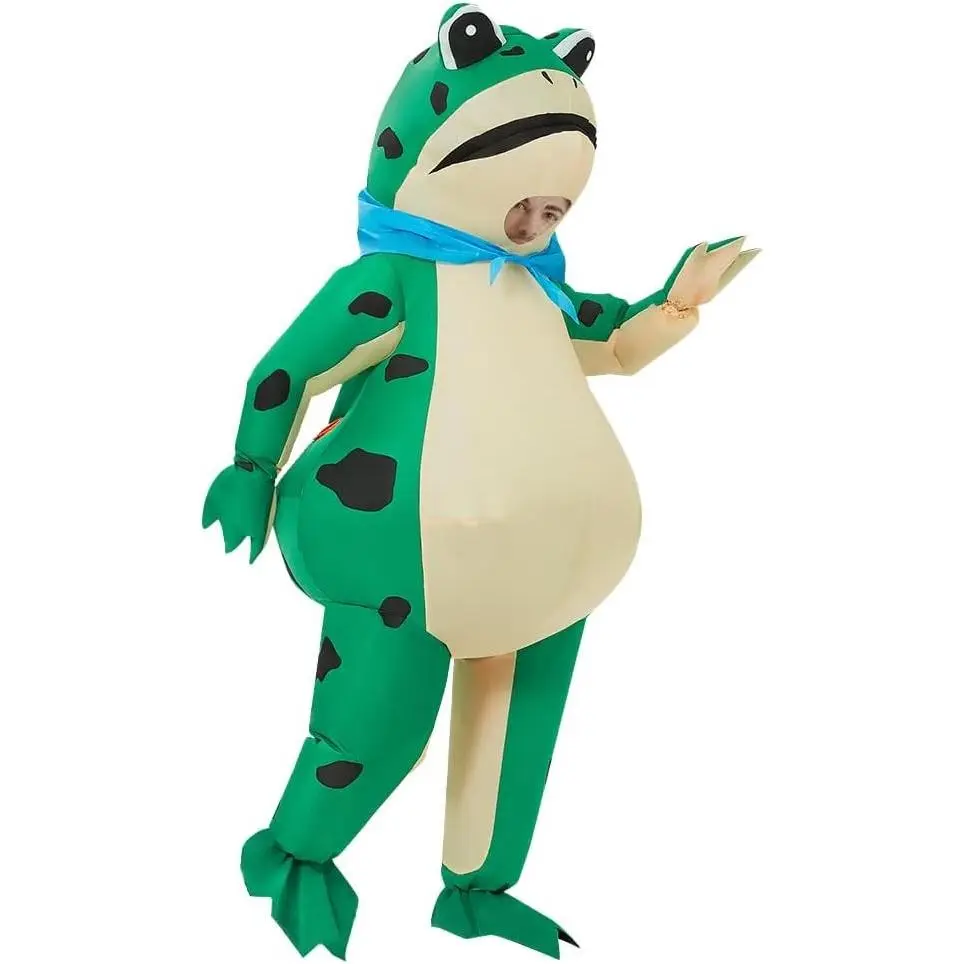 Funny Inflatable Frog Costume Cosplay Blow-Up Suit for Adults Halloween Mardi Gras Birthday Party(Gift)