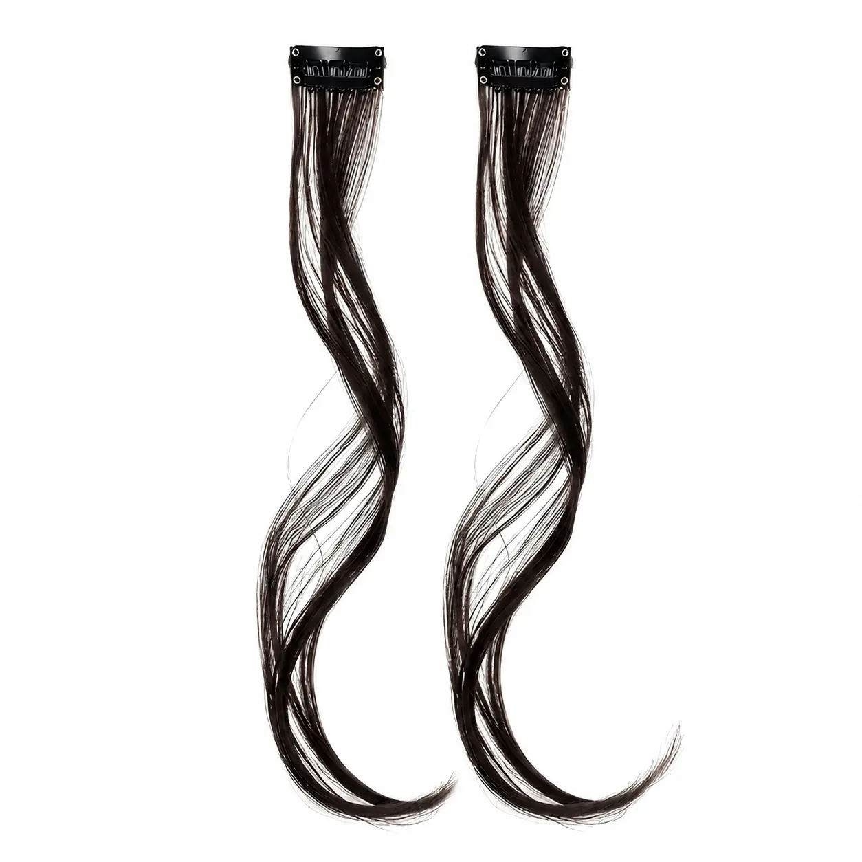 Women's Invisible Clip Dragon Beard Fake Bangs, 4# Color 2-Piece Synthetic Broken Hair Extensions