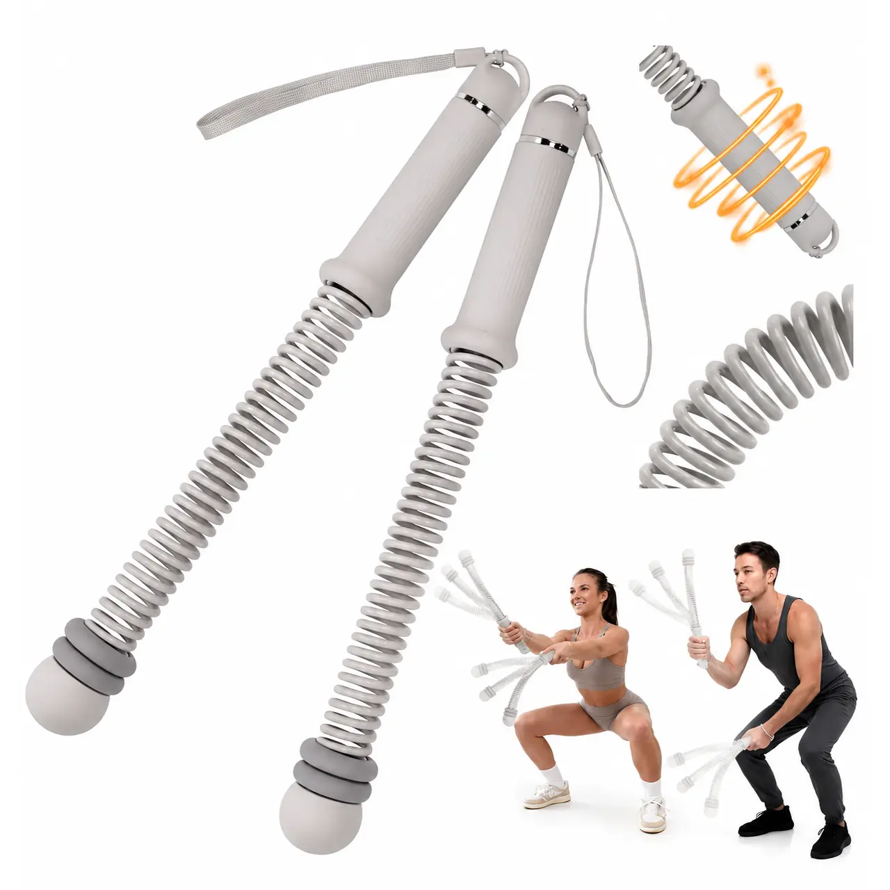 Multi-Functional Carbon Steel Fitness Bar, Portable 2-Piece Set with Adjustable Resistance for Unisex Gym Workouts & Balance Training