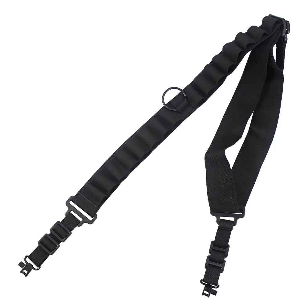 Black Shotgun Sling 2 Point Non-Slip Adjustable Ammo Sling with 16 Shell Holder, Hunt Gear Accessories, Hunt Equipment