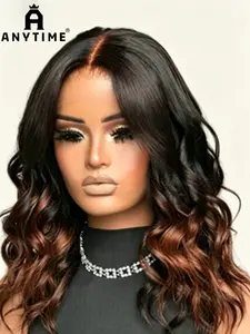 Anytime 13*4 Lace Front Wig, Gradient, Fashionable Large Waves, Romantic Instant Wear, No Glue, Medium-Length Hair