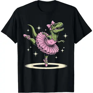 Ballet Dancing T-Rex in Tutu and Slippers T-Shirt