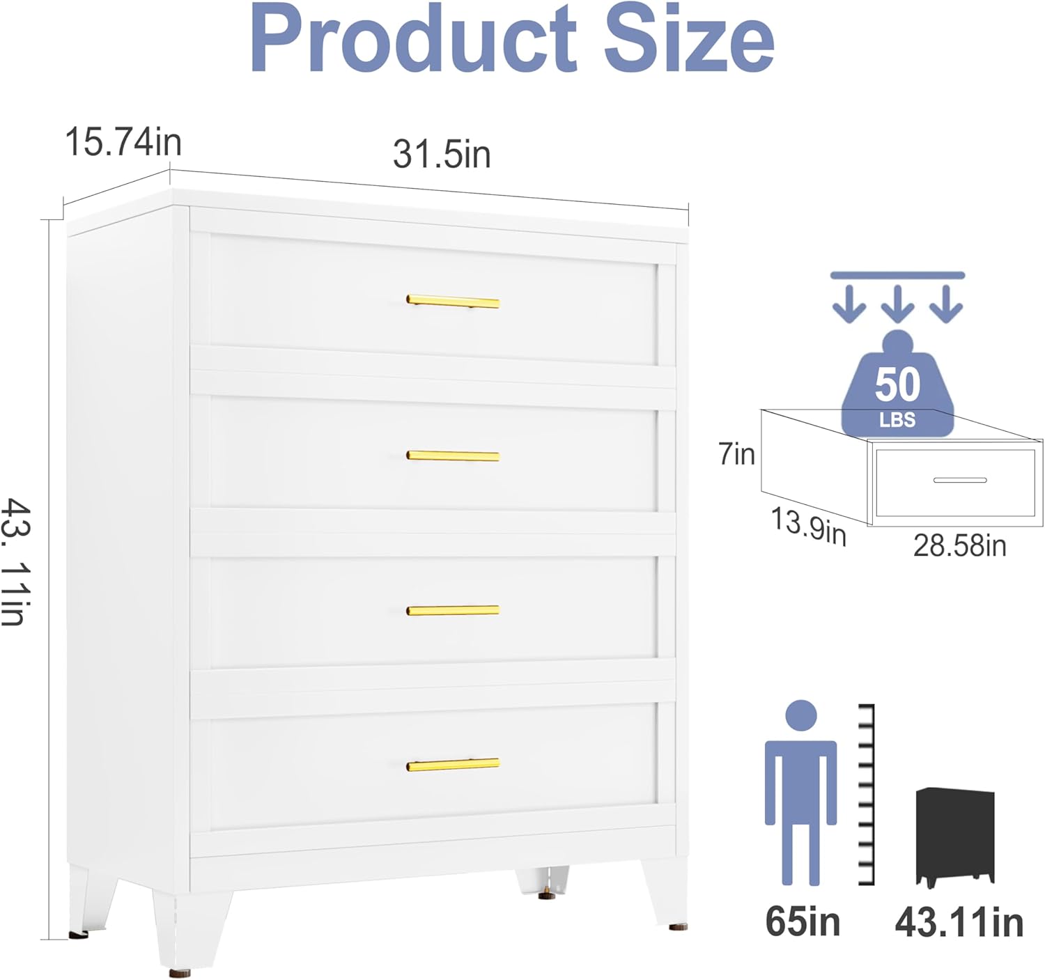 Metal Dresser Chest of Drawers, Filing Cabinet with Drawers for Home Office Collection and Storage Small Size Files furniture mothersdaygift