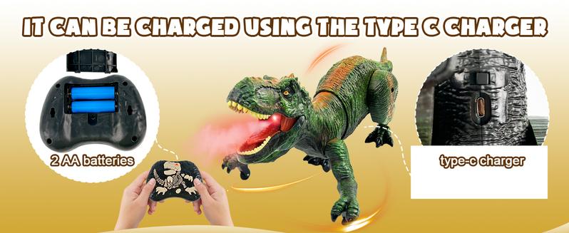 Remote Control Dinosaur for Boys 4-7, Robot Dinosaur Toys for Kids 5-7, rc Dinosaur with Realistic Legs & Spray Stream,Remote Dinosaur Toys for Kids3 4 5 6 7 Year Old boy Birthday Gift (Green)