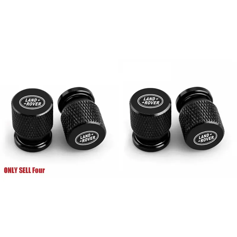 4pcs Car Wheel Tire Valve Caps, Airtight Tyre Rim Stem Covers, for Land Rover Discovery 2 3 4, Range Rover Freelander Svr Evoque Velar Defender L319