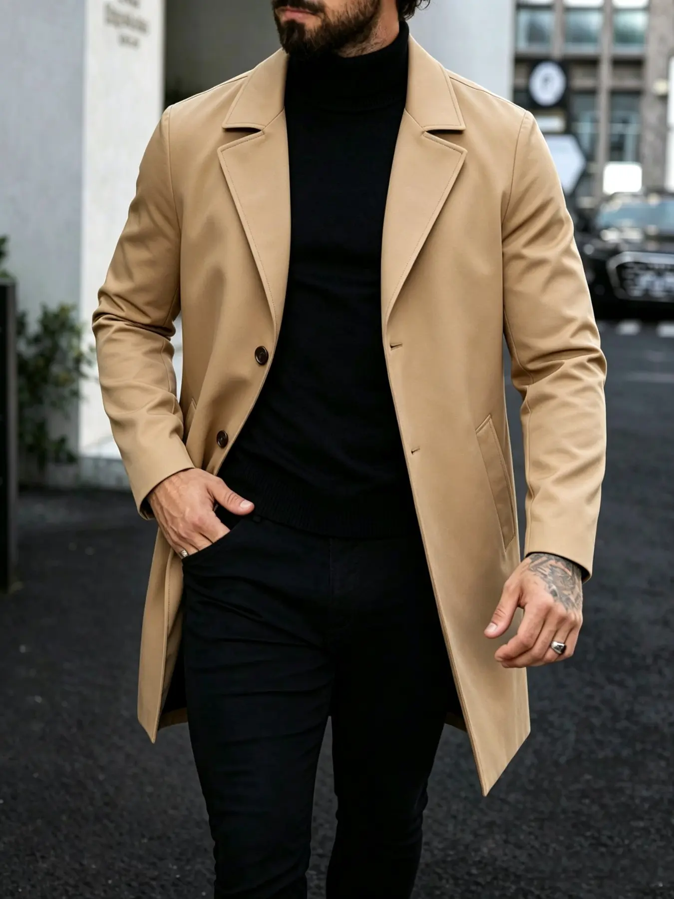 2026 New Spring Fall Men's Urban Light Mature Pure Color Windbreaker Coat, Casual Fashion Versatile Lightweight Male Jacket