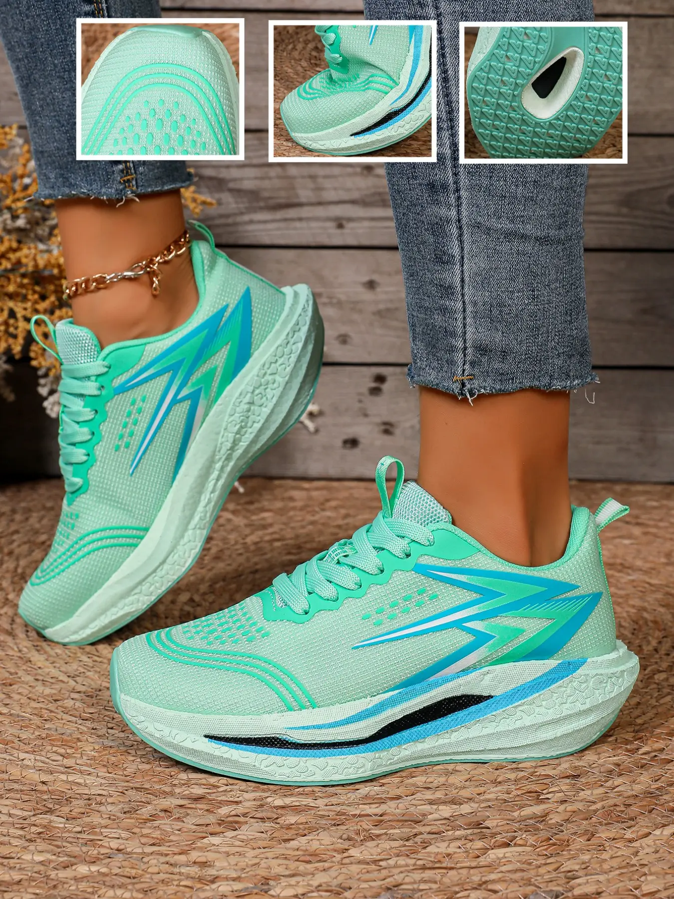 Women's Casual Running Shoes, Lightweight Comfortable Sports Sneakers, Breathable Textile Upper, Soft Eva Sole, All Season Wear