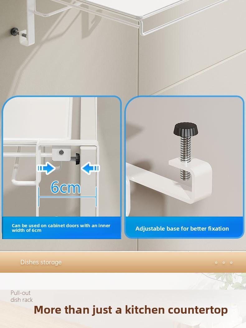 Foldable Countertop Extension Storage Rack Household Multifunctional Hanging Cabinet Door Small Table Board Storage Partition Auxiliary Table