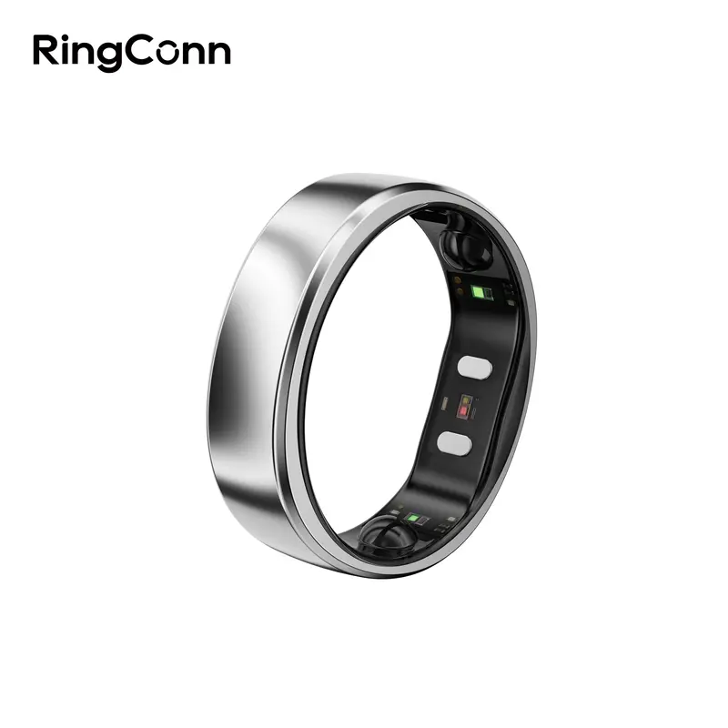 RingConn Gen 2 Air Bluetooth Wireless Round Smart Ring - No APP Fees, 10-Day Battery, Slim Lightweight Fit, Heart Rate Tracking, Fitness Sleep Stress Women's Health Tracker, Android & iOS Compatible