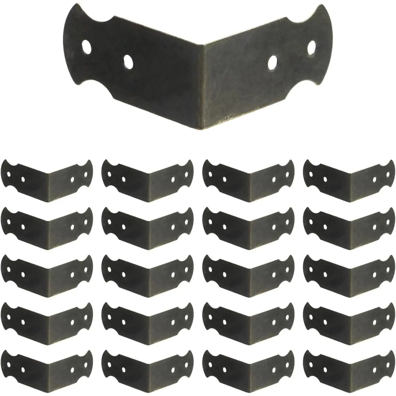 1.6"X0.7"Right Angle Decorative Corner Protector,Iron,20Pcs Bronze | Box  Cover Bracket, with Mounting Screws