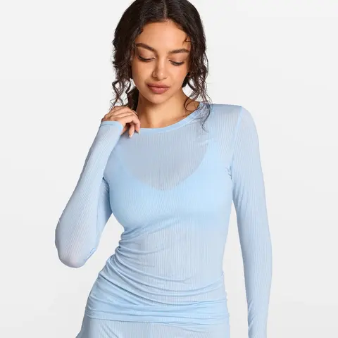 SOULVOR Natrelax Long Sleeve Shirts for Women Modal Ribbed Going Out Tops Crewneck Sleep Pajamas Tight Casual T-Shirts