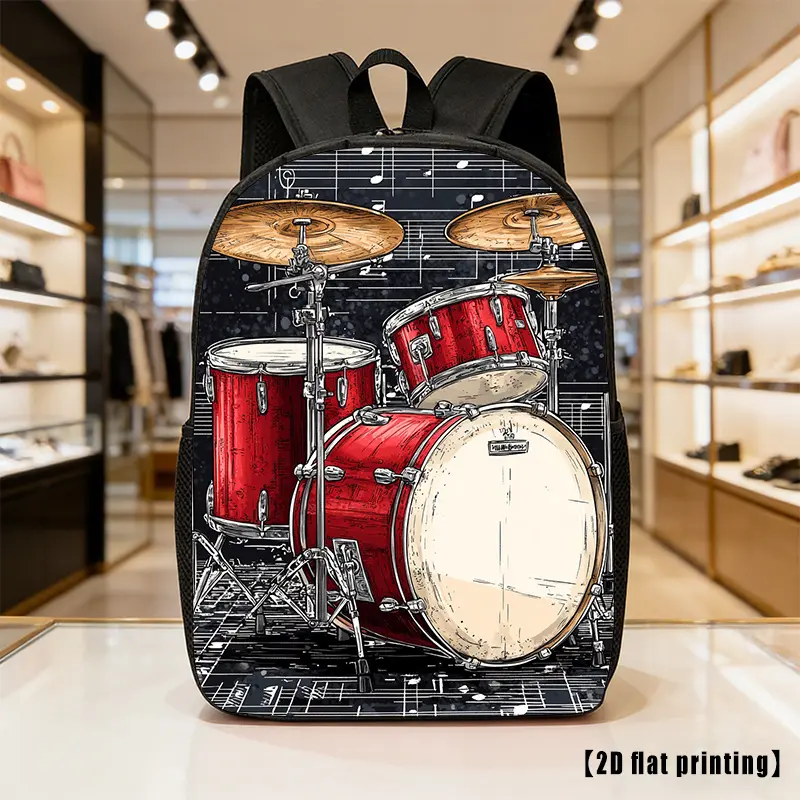 Drumwind Retro Synthetic Large-Capacity Lightweight Backpack with Zipper, Laptop Compartment, Adjustable Shoulder Straps, Side Bags, Unisex Backpacks for School & Book Bags (Suitable for Hiking, Commuting)