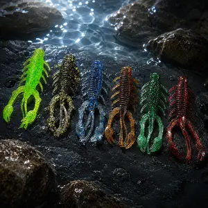 8 PCS Floating Shrimp Soft Fishing Lure, Finesse Soft Plastic Bait With Lifelike Movement, Ned Rig And Drop Shot Compatible Bass Fishing Lure For Lake, Pond And River Fishing, Freshwater Predator Fish Tackle For Fishing Enthusiasts