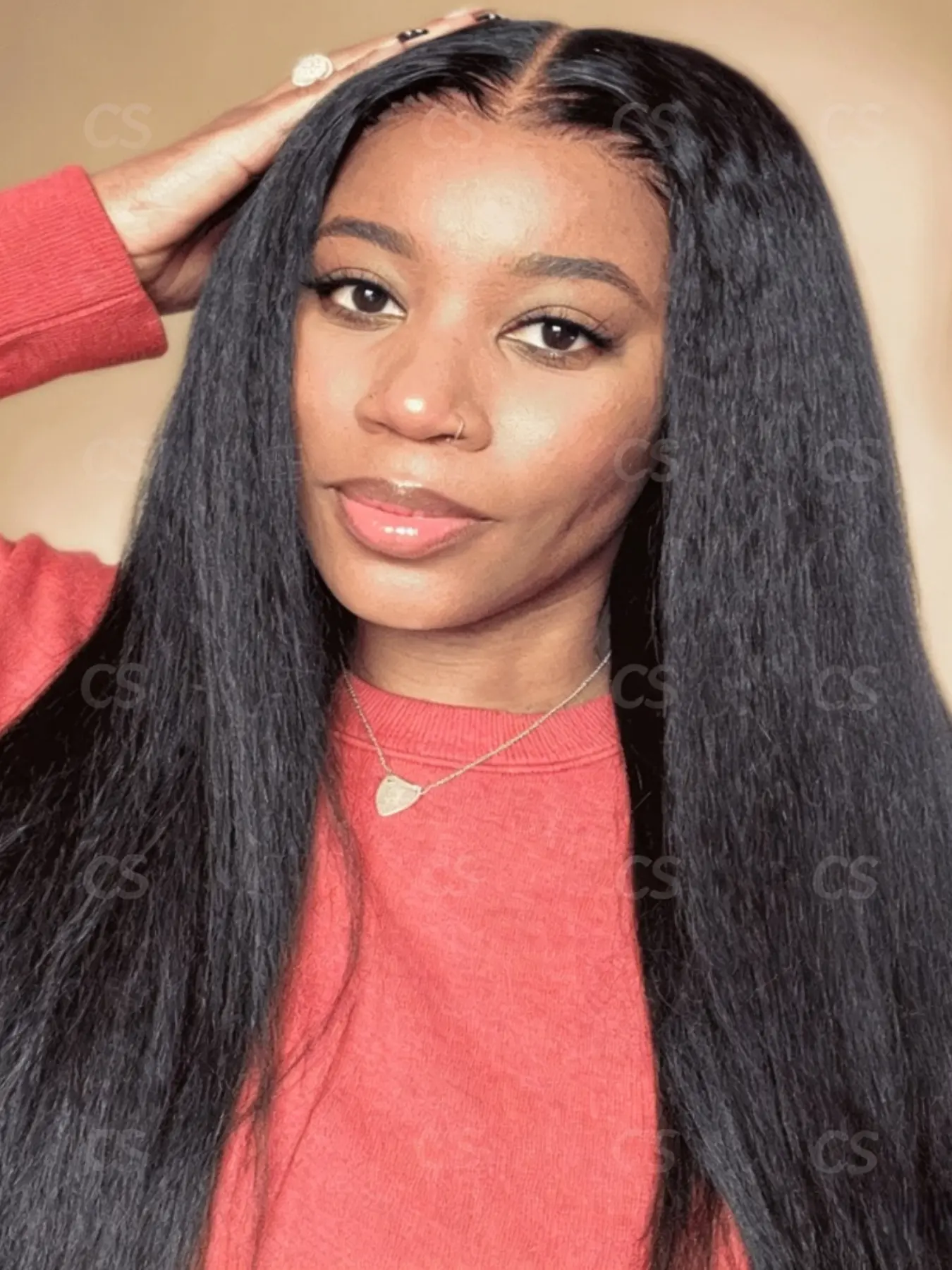Trendy Comfortable Fashion Yaki Twist Curl Hair, Ultra-Soft 28 Inches, 180% Density, 13x4x1 Front Lace Wig, Pre-Pulled, Daily Use