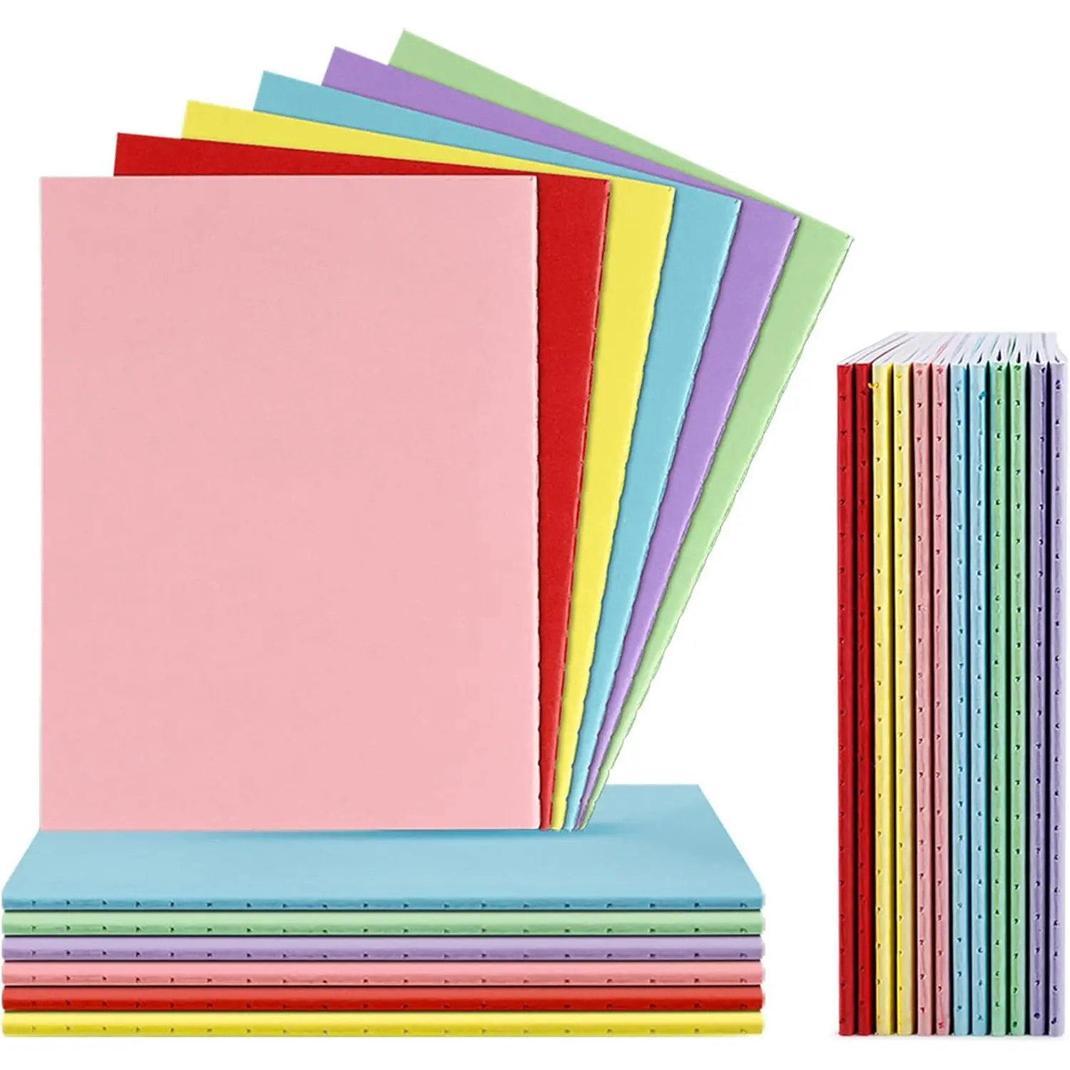24 Pack Mini Notebooks Bulk, 4.2 x 5.5 Inch Colorful Blank Notebooks, Pocket Size Blank Journal Note Books, Mini Journal Notepads for Writing Drawing Sketching, 6 Colors, 24 Sheets/48 Pages