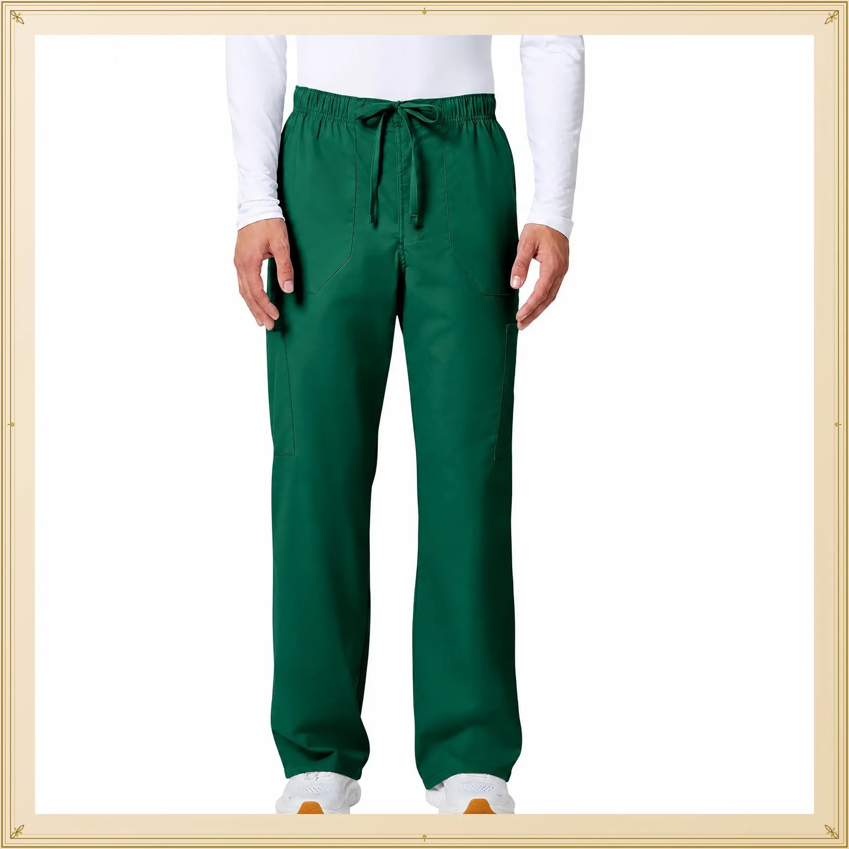 WW Professionals Scrubs for Men Tapered Leg Cargo Scrub Pants | 5 Pockets, Comfortable Fabric, 2-Way Stretch, Zip Fly, Drawstring, Easy Care, Active Shifts, Made for Nursing ProfessionalsGift