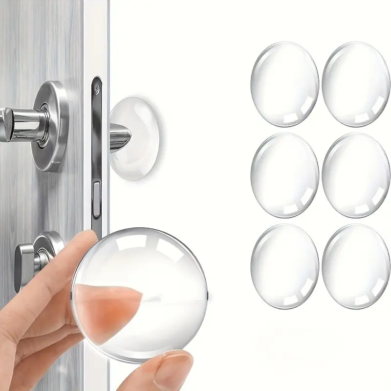 6pcs Transparent Door Stop Wall Protector, High-Quality Door Wall Guard, Includes Handle and Corner Protection, Ideal for Home Office