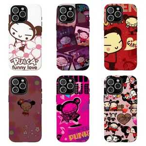 Y2K Pink Red Pucca Cartoon Phone Case Punk Retro Collage Pucca & Garu Cute Korean Anime Aesthetic ,For iPhone 11 12 13 14 15 16 17 Pro Max For Samsung S22 S23 S24 S25 S26-Cute Edgy Present For Alt Girls Pink Punk Y2K Pucca Lovers