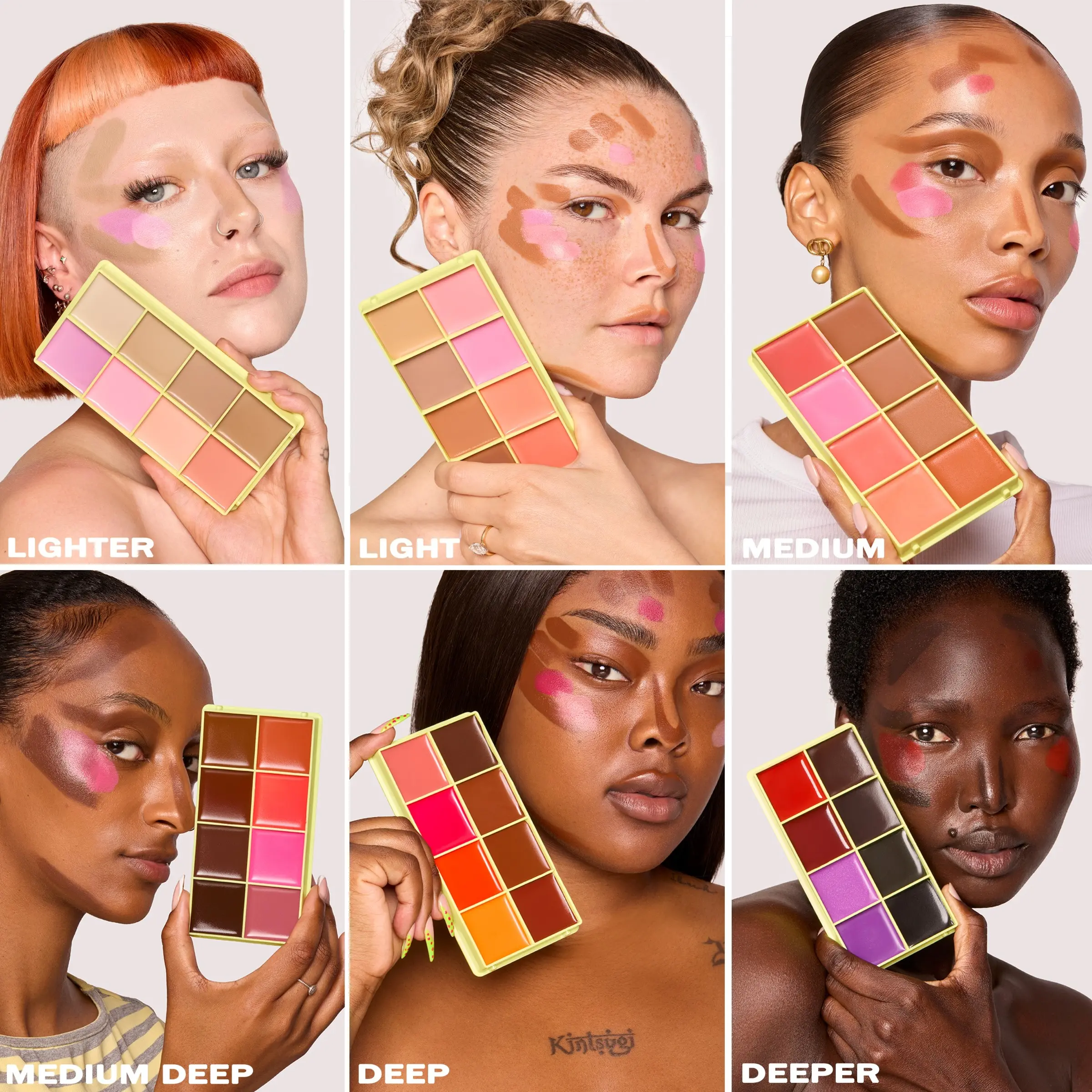Multi- Use Matte Cream Blusher for Women, Makeup PaletteMulti-Use Matte Cream Blusher & Bronzer Contour Makeup Palette for Women, Long Lasting Face Sculpting Cheek Makeup Palette