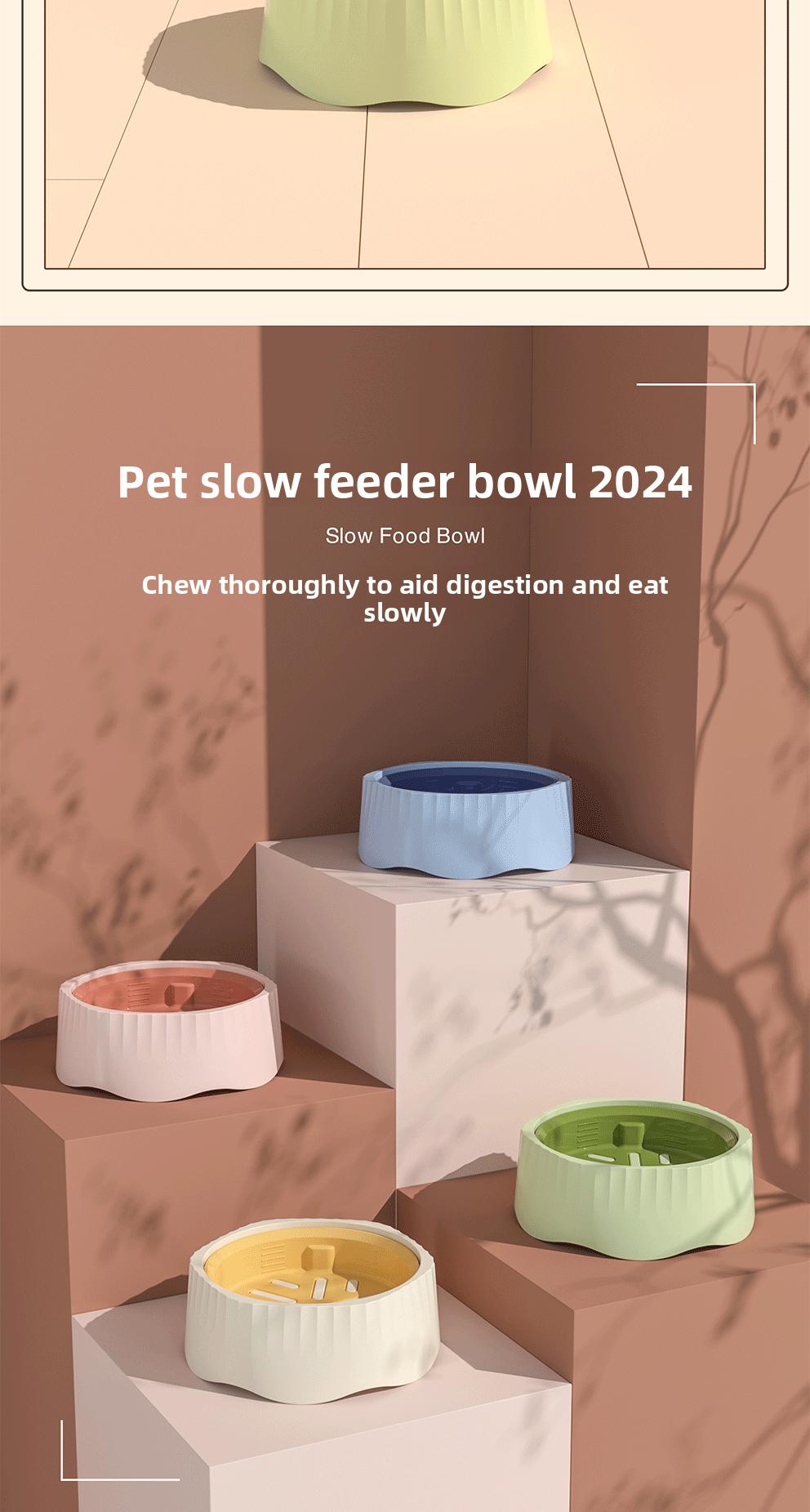 Slow Feeder Dog Bowl Cat Bowl Anti Choke Interactive Dog Bowls with Non Slip Base Anti Tip for Pet Eating Training Multiple Use