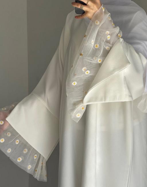 White Abaya Dress Lace Dress