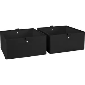 Kids 2pc 10.5in. W x 5in. H Folding Storage Bin Set - Black