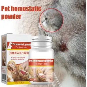 Pet Hemostatic Powder for Dogs and Cats, Fast Acting Bleeding Control Powder for Minor Cuts, Scratches & Nail Trimming Accidents, Gentle Pet First Aid Grooming Powder, 50g