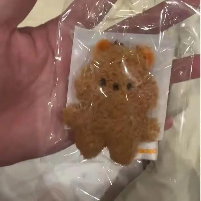 Cute Mini Plush Keychains Set, Kawaii Animal Stuffed Bag Charms, Soft Fluffy Bunny Bear Wolf Keyrings for Girls, Perfect Gift