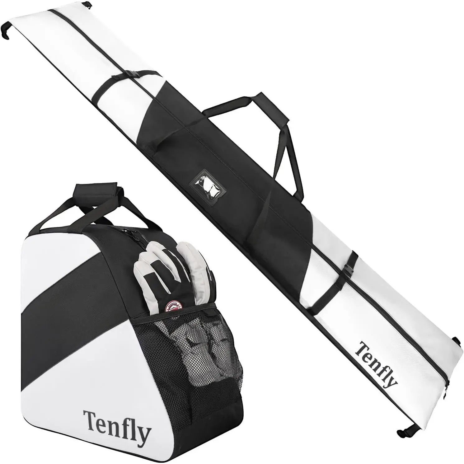 Ski Bag and Boot Bag Combo Water-resistant Safety Reinforced Snow Ski Travel Bags for Air Travel