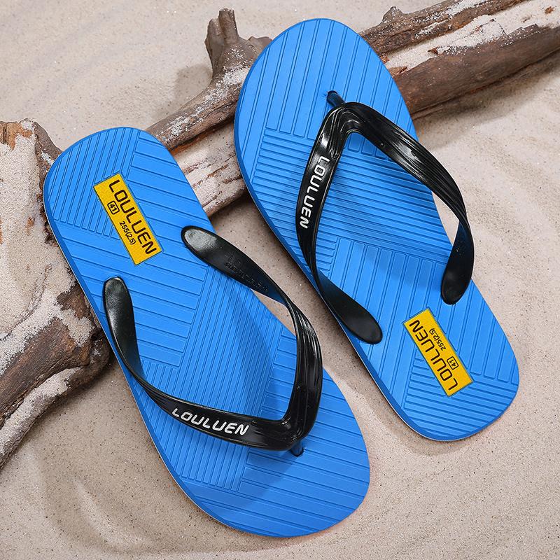 Men's Flip-Flops with Unique Texture, Comfortable Beach Sandals, Lightweight Water Shoes, Soft Non-Slip House Slippers for Summer