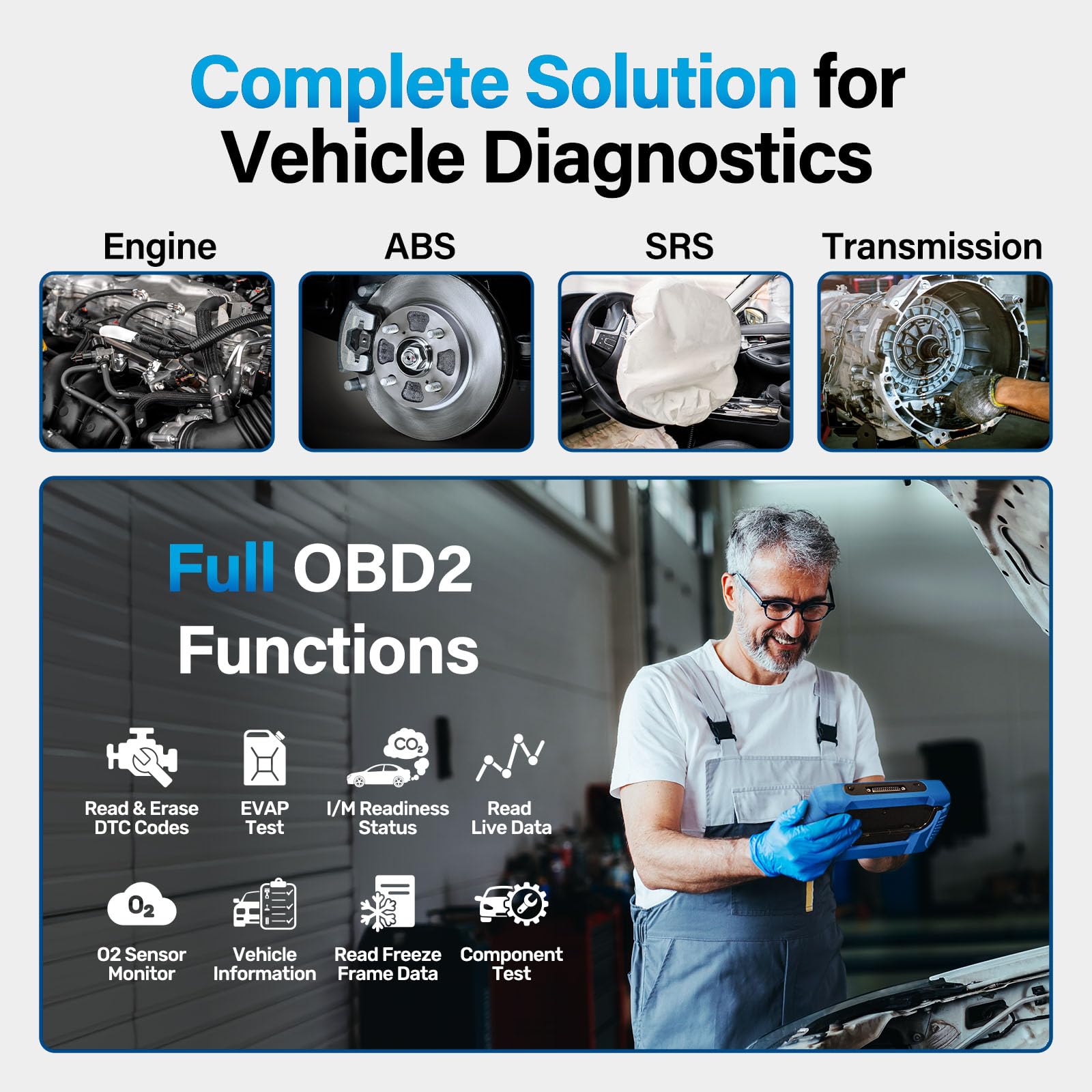 460t Obd2 Scanner Car Code Reader Engine Abs Srs Transmission Diagnostic Tool  12 Reset Oil/tpms/epb/bms/sas/dpf/throttle Bleeding Test Auto Vin Free Update