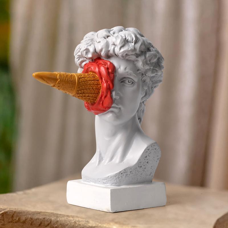 Ice Cream David Sculpture for Valentine's Day Gifts, 1 Count Resin Character Sculpture, Modern Home Desktop Bookshelf Creative Ornaments, Mean Girls Decorations, Figurine, Decoration