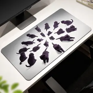 Premium Purple Cats Array High Quality Mouse Pad Modern Office Gaming Comfort Experience NonSlip Durable For Daily Work And Play 40*80cm 40*90cm30*70cm