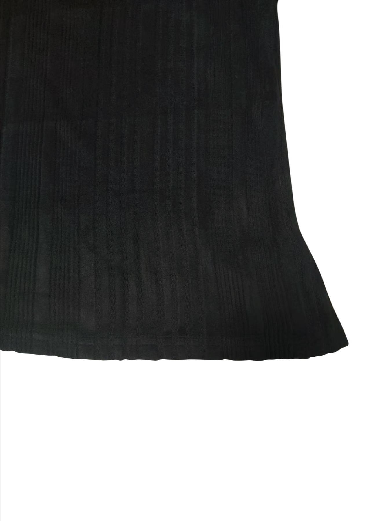 Women's Slim-Fit High Neck Long Sleeve T-Shirt, Button Decorated Top for Spring & Fall, Contemporary Plain Design, Casual Top, Casual Business Top