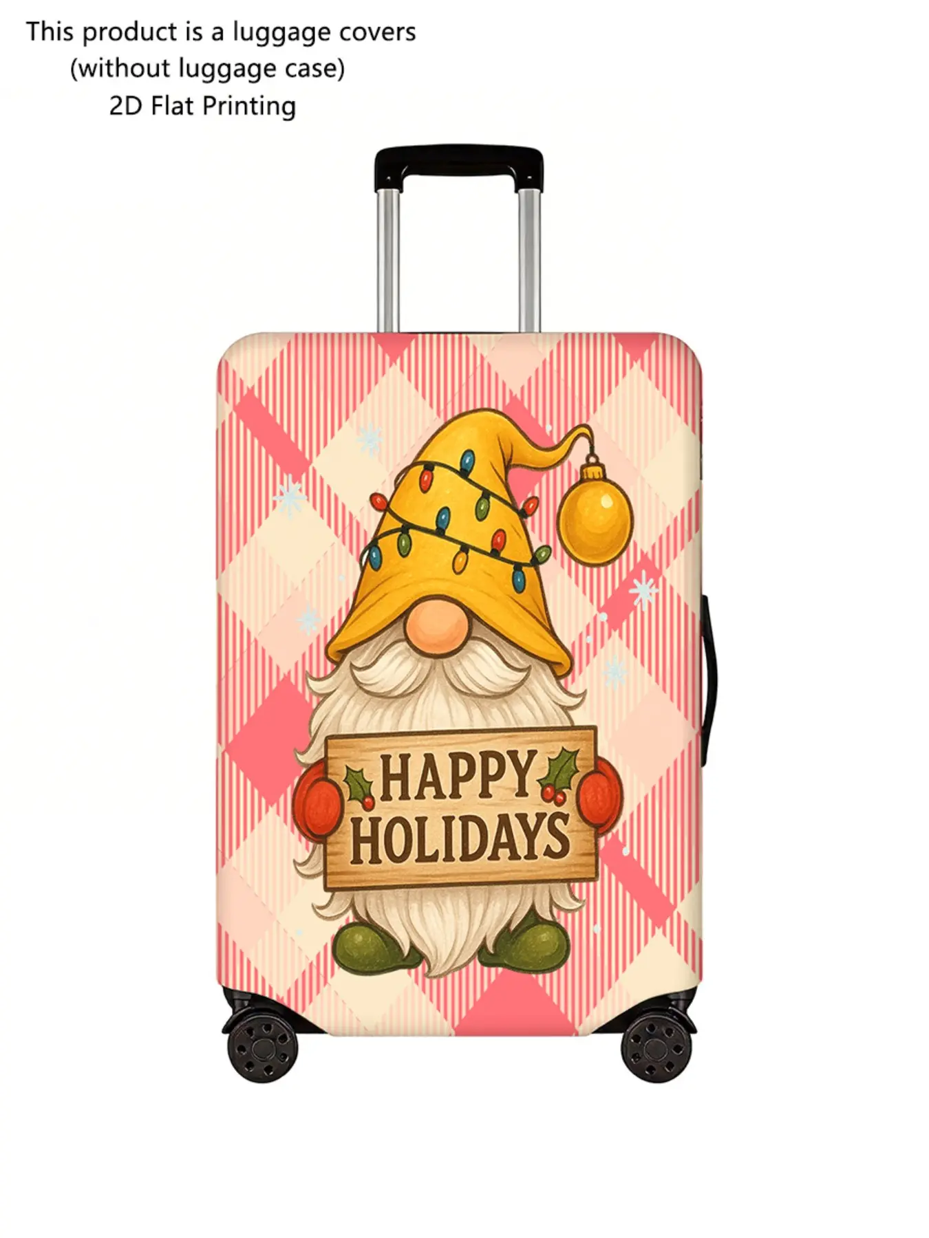 Christmas Theme Luggage Protector, Thick Dust Cover, Durable Elastic Material, Fits 18-32 Inch Suitcases, Travel Essential Accessory