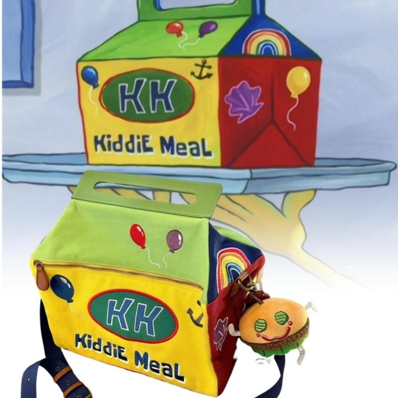 Y2K Cartoon Shoulder Bag Anime Underarm Funny Crossbody Tote Bag Cute Canvas Messenger Zip Handbag Kawaii Travel Bag Storage Bag