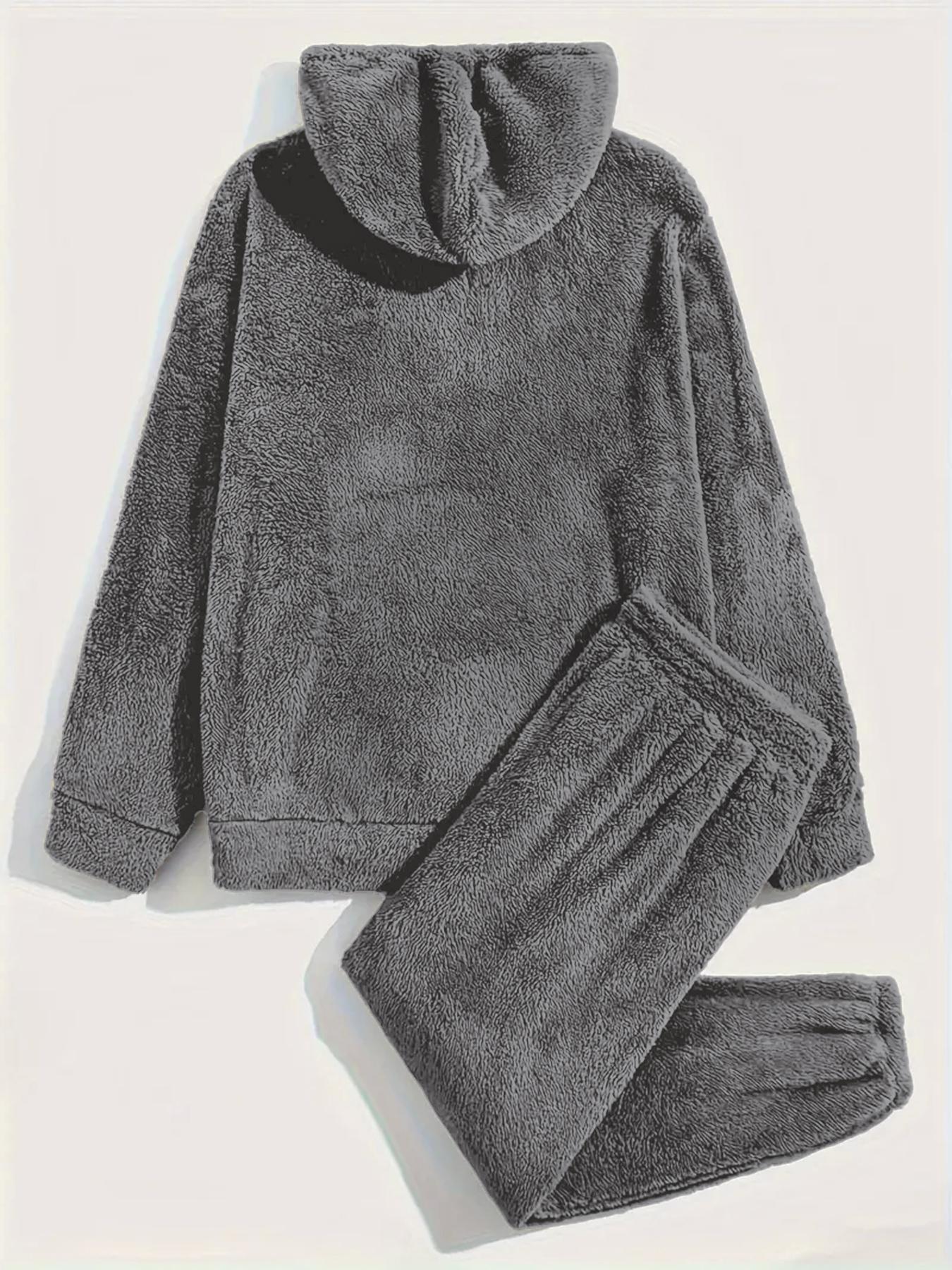 Men's Oversized Casual Hooded Sweatshirt And Joggers Pants Set, Loungewear, Athletic Vintage Streetwear, Menswear