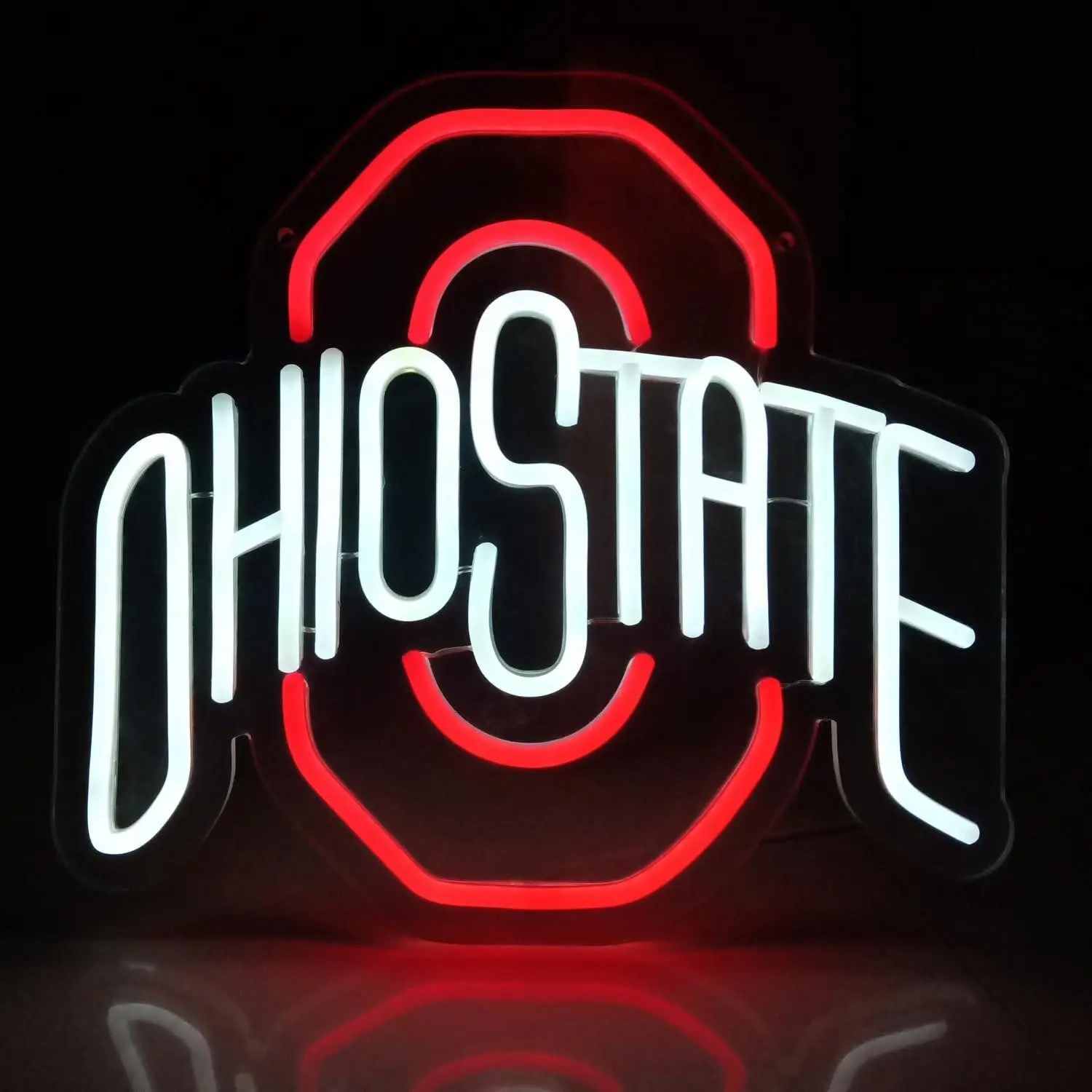 Ohio State Neon Sign, USB Powered Adjustable LED Neon Light, Wall Decor for Man Cave, University Football Team LED Lamp, Christmas Gift